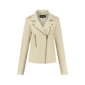 Transmission - Leather Jacket Biker Beige