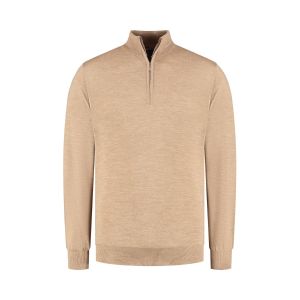 Eden Valley - Sweater Merino Zip Light Brown