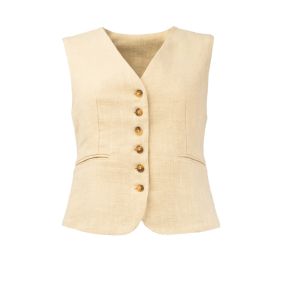 ICNK - Waistcoat Linsey Ramie Beige