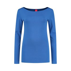 Only M - Basic boatneck top blue