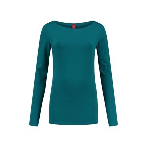 Only M - Basic boatneck top petrol