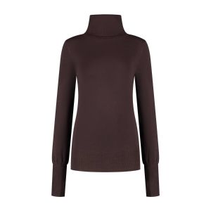 Only M - Turtleneck Basic Marrone