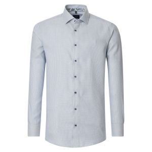 Venti Modern Fit Shirt - Botanic Weave Blue
