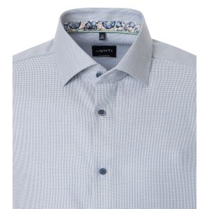 Venti Modern Fit Shirt - Botanic Weave Blue
